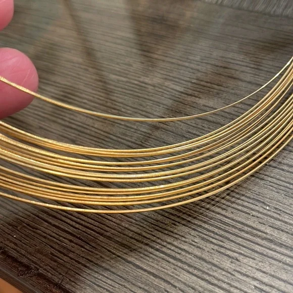 Vintage Multiple Gold-tone wire Collar Necklace - Picture 9 of 15